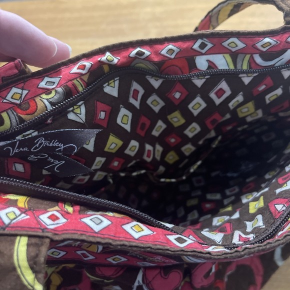 Vera Bradley Morgan Puccini Tote Bag Purse Hobo Brown Paisley Floral W / Wallet - Picture 8 of 14